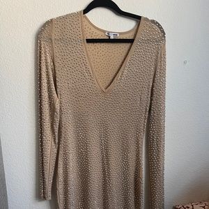 Nude bedazzled dress
